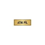 Özarslan Dizayn Departman Kapı İsimliği Atık Pil 7x20 cm Altın Renk Metal Yönlendirme Levhası