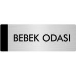 Özarslan Dizayn Departman Kapı İsimliği Bebek Odası 10x20 cm Gümüş Renk Metal Yönlendirme Levhası