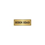 Özarslan Dizayn Departman Kapı İsimliği Bebek Odası 7x20 cm Altın Renk Metal Yönlendirme Levhası