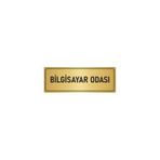 Özarslan Dizayn Departman Kapı İsimliği Bilgisayar Odası 10x20 cm Altın Renk Metal Yönlendirme Levhası