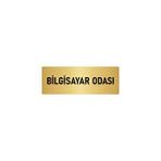 Özarslan Dizayn Departman Kapı İsimliği Bilgisayar Odası 5x20 cm Altın Renk Metal Yönlendirme Levhası