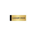 Özarslan Dizayn Departman Kapı İsimliği Çamaşır Odası 7x20 cm Altın Renk Metal Yönlendirme Levhası