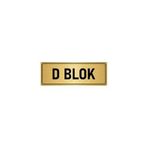 Özarslan Dizayn Departman Kapı İsimliği D Blok 10x20 cm Altın Renk Metal Yönlendirme Levhası