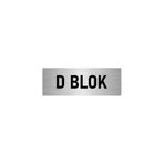 Özarslan Dizayn Departman Kapı İsimliği D Blok 10x20 cm Gümüş Renk Metal Yönlendirme Levhası