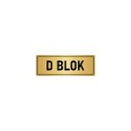 Özarslan Dizayn Departman Kapı İsimliği D Blok 5x20 cm Altın Renk Metal Yönlendirme Levhası