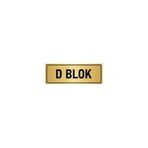 Özarslan Dizayn Departman Kapı İsimliği D Blok 7x20 cm Altın Renk Metal Yönlendirme Levhası