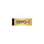 Özarslan Dizayn Departman Kapı İsimliği Depo 10x20 cm Altın Renk Metal Yönlendirme Levhası