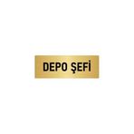 Özarslan Dizayn Departman Kapı İsimliği Depo Şefi 7x20 cm Altın Renk Metal Yönlendirme Levhası