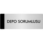 Özarslan Dizayn Departman Kapı İsimliği Depo Sorumlusu 10x20 cm Gümüş Renk Metal Yönlendirme Levhası
