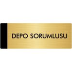 Özarslan Dizayn Departman Kapı İsimliği Depo Sorumlusu 5x20 cm Altın Renk Metal Yönlendirme Levhası