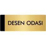 Özarslan Dizayn Departman Kapı İsimliği Desen Odası 10x20 cm Altın Renk Metal Yönlendirme Levhası