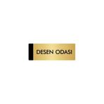 Özarslan Dizayn Departman Kapı İsimliği Desen Odası 7x20 cm Altın Renk Metal Yönlendirme Levhası