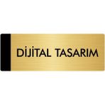 Özarslan Dizayn Departman Kapı İsimliği Dijital Tasarım 10x20 cm Altın Renk Metal Yönlendirme Levhası