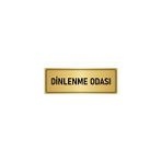 Özarslan Dizayn Departman Kapı İsimliği Dinlenme Odası 10x20 cm Altın Renk Metal Yönlendirme Levhası