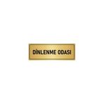 Özarslan Dizayn Departman Kapı İsimliği Dinlenme Odası 5x20 cm Altın Renk Metal Yönlendirme Levhası