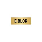 Özarslan Dizayn Departman Kapı İsimliği E Blok 10x20 cm Altın Renk Metal Yönlendirme Levhası