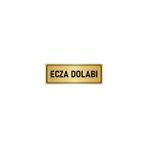 Özarslan Dizayn Departman Kapı İsimliği Ecza Dolabı 10x20 cm Altın Renk Metal Yönlendirme Levhası