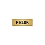 Özarslan Dizayn Departman Kapı İsimliği F Blok 5x20 cm Altın Renk Metal Yönlendirme Levhası