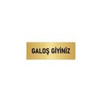Özarslan Dizayn Departman Kapı İsimliği Galoş Giyiniz 10x20 cm Altın Renk Metal Yönlendirme Levhası