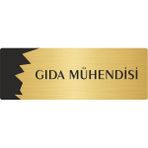 Özarslan Dizayn Departman Kapı İsimliği Gıda Mühendisi 10x20 cm Altın Renk Metal Yönlendirme Levhası