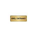 Özarslan Dizayn Departman Kapı İsimliği Giriş 10x20 cm Altın Renk Metal Yönlendirme Levhası