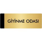 Özarslan Dizayn Departman Kapı İsimliği Giyinme Odası 10x20 cm Altın Renk Metal Yönlendirme Levhası