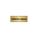 Özarslan Dizayn Departman Kapı İsimliği Görevli Odası 10x20 cm Altın Renk Metal Yönlendirme Levhası