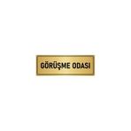 Özarslan Dizayn Departman Kapı İsimliği Görüşme Odası 7x20 cm Altın Renk Metal Yönlendirme Levhası