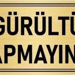 Özarslan Dizayn Departman Kapı İsimliği Gürültü Yapmayınız 10x20 cm Altın Renk Metal Yönlendirme Levhası