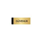 Özarslan Dizayn Departman Kapı İsimliği Güvenlik 10x20 cm Altın Renk Metal Yönlendirme Levhası