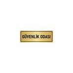 Özarslan Dizayn Departman Kapı İsimliği Güvenlik Odası 10x20 cm Altın Renk Metal Yönlendirme Levhası