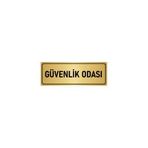 Özarslan Dizayn Departman Kapı İsimliği Güvenlik Odası 5x20 cm Altın Renk Metal Yönlendirme Levhası