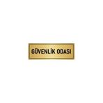 Özarslan Dizayn Departman Kapı İsimliği Güvenlik Odası 7x20 cm Altın Renk Metal Yönlendirme Levhası