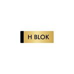 Özarslan Dizayn Departman Kapı İsimliği H Blok 5x20 cm Altın Renk Metal Yönlendirme Levhası