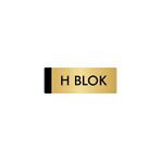 Özarslan Dizayn Departman Kapı İsimliği H Blok 7x20 cm Altın Renk Metal Yönlendirme Levhası
