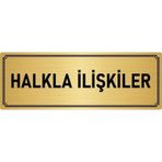 Özarslan Dizayn Departman Kapı İsimliği Halkla İlişkiler 5x20 cm Altın Renk Metal Yönlendirme Levhası