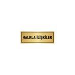 Özarslan Dizayn Departman Kapı İsimliği Halkla İlişkiler 7x20 cm Altın Renk Metal Yönlendirme Levhası