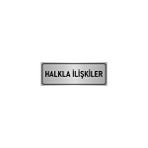 Özarslan Dizayn Departman Kapı İsimliği Halkla İlişkiler 7x20 cm Gümüş Renk Metal Yönlendirme Levhası