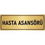 Özarslan Dizayn Departman Kapı İsimliği Hasta Asansörü 5x20 cm Altın Renk Metal Yönlendirme Levhası