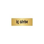 Özarslan Dizayn Departman Kapı İsimliği İç Giyim 7x20 cm Altın Renk Metal Yönlendirme Levhası