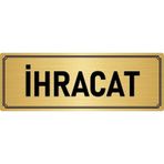 Özarslan Dizayn Departman Kapı İsimliği İhracat 7x20 cm Altın Renk Metal Yönlendirme Levhası