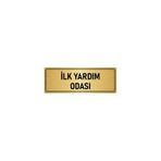 Özarslan Dizayn Departman Kapı İsimliği İlk Yardım Odası 7x20 cm Altın Renk Metal Yönlendirme Levhası