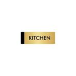 Özarslan Dizayn Departman Kapı İsimliği Kitchen 7x20 cm Altın Renk Metal Yönlendirme Levhası