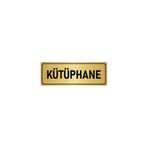 Özarslan Dizayn Departman Kapı İsimliği Kütüphane 10x20 cm Altın Renk Metal Yönlendirme Levhası