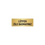 Özarslan Dizayn Departman Kapı İsimliği Lütfen Zile Basmayınız 7x20 cm Altın Renk Metal Yönlendirme Levhası