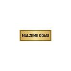Özarslan Dizayn Departman Kapı İsimliği Malzeme Odası 7x20 cm Altın Renk Metal Yönlendirme Levhası