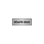 Özarslan Dizayn Departman Kapı İsimliği Misafir Odası 5x20 cm Gümüş Renk Metal Yönlendirme Levhası