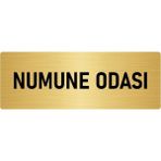 Özarslan Dizayn Departman Kapı İsimliği Numune Odası 10x20 cm Altın Renk Metal Yönlendirme Levhası