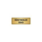 Özarslan Dizayn Departman Kapı İsimliği Öğretmenler Odası 10x20 cm Altın Renk Metal Yönlendirme Levhası