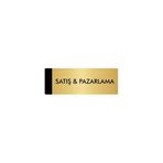 Özarslan Dizayn Departman Kapı İsimliği Pazarlama 7x20 cm Altın Renk Metal Yönlendirme Levhası